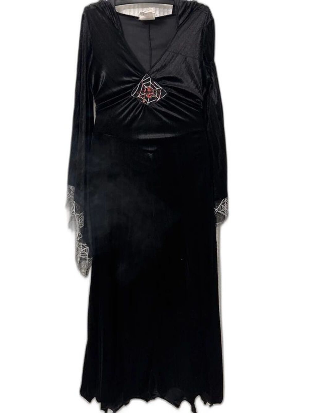 California Costume Black Spider Witch Halloween Costume Dress Size M